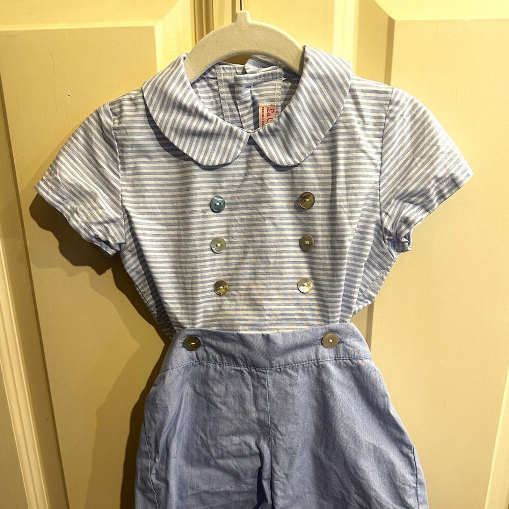 La Coqueta 2T Fantino Blue Stripe Baby Boy Set